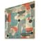 Designart - Retro Shapes With Abstract Suns and Moons II - Modern Print on Natural Pine Wood